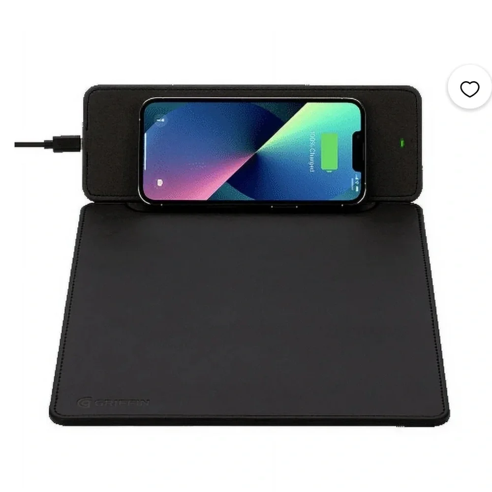 Griffin Griffin Wireless Charging Vegan Leather Mousepad Pink